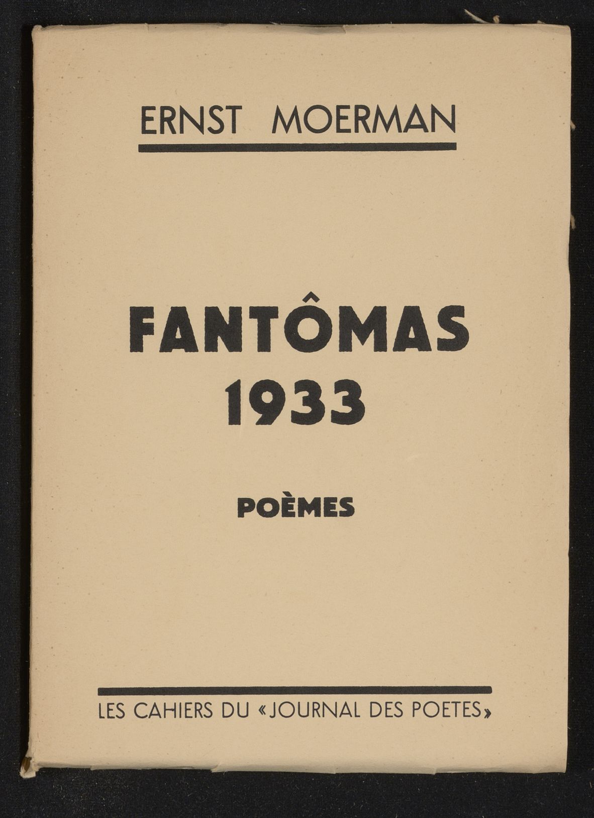 Couverture Ernst Moerman, Fantômas 1933